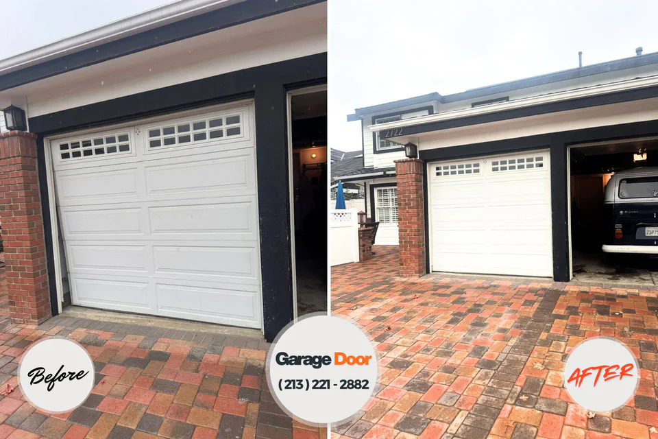 Before and after: garage door repair Birmingham, AL